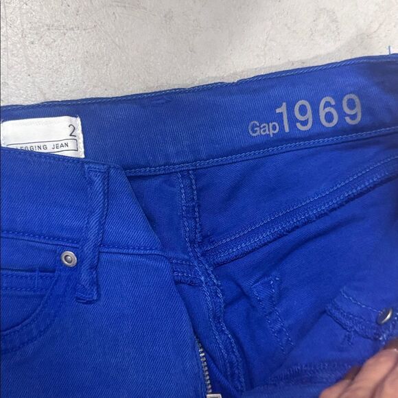 GAP Royal Blue Denim Legging Jean 1969 LIKE NEW - Size 2 - Picture 3 of 3